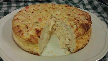 pan perdido de gambas y bacalao